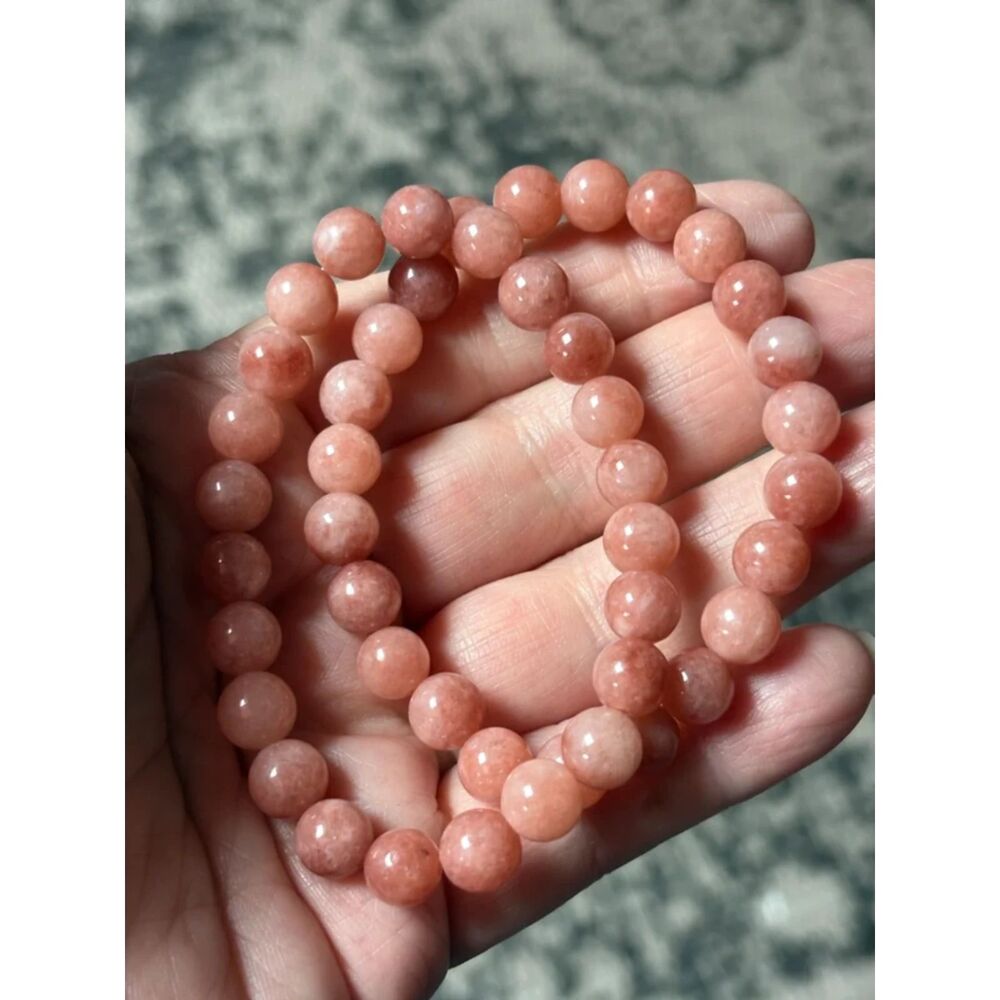2 PC Strawberry Quartz Stretch Bracelet